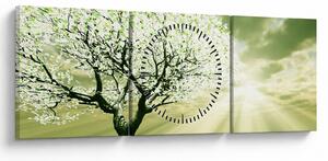 Slika cvatućeg stabla (sa satom) (90x30 cm)