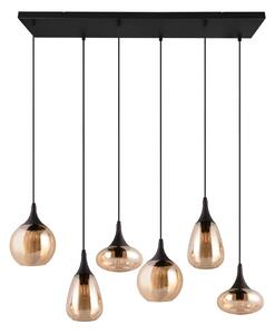 Crna/narančasta viseća svjetiljka sa staklenim sjenilom Lumina – Trio