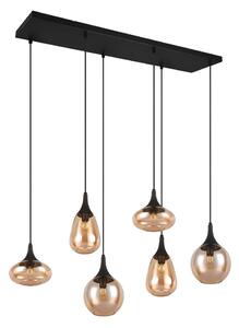Crna/narančasta viseća svjetiljka sa staklenim sjenilom Lumina – Trio