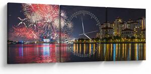Slika vatrometa u Singapuru (sa satom) (90x30 cm)