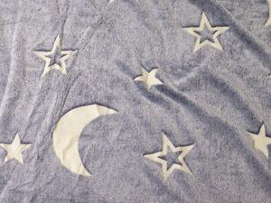 Svjetleca posteljina od mikropliša BIG MOON siva Dimenzije posteljine: 70 x 90 cm | 140 x 200 cm
