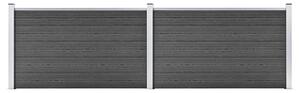 VidaXL Set panela za ogradu WPC 353 x 105 cm crni