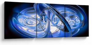 Plava apstraktna slika (sa satom) (90x30 cm)