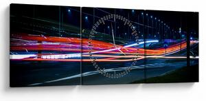 Slika noćnog grada (sa satom) (90x30 cm)