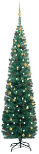 VidaXL Usko umjetno božićno drvce LED s kuglicama zeleno 240 cm