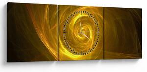 Slika apstraktne žute spirale (sa satom) (90x30 cm)