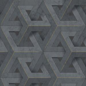 Siva geometrijska mramorna periva tapeta od flisa 234709 | Ljepilo besplatno