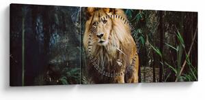 Slika lava u prirodi (sa satom) (90x30 cm)