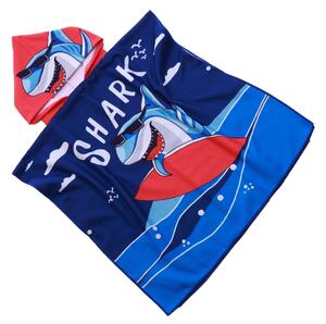 Dječje pončo SHARK plavo Dimenzije: 60 x 120 cm