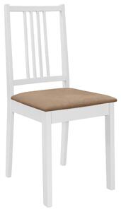 VidaXL Blagovaonske stolice od masivnog drva s jastucima 2 kom bijele