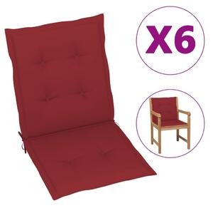 VidaXL Jastuci za vrtne stolice 6 kom boja vina 100x50x3 cm od tkanine