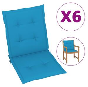 VidaXL Jastuci za vrtne stolice 6 kom plavi 100 x 50 x 3 cm