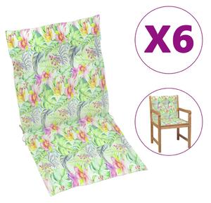 VidaXL Jastuci za vrtne stolice 6 kom s uzorkom lišća 100 x 50 x 3 cm