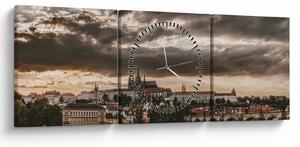 Slika - oblačni Prag (sa satom) (90x30 cm)