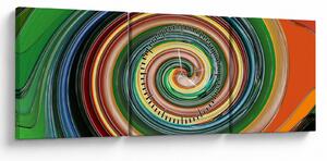 Apstraktna slika - spirala u boji (sa satom) (90x30 cm)