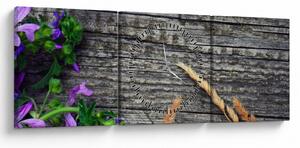 Slika - livadsko cvijeće (sa satom) (90x30 cm)