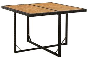 VidaXL Vrtni stol crni 109 x 107 x 74 cm od poliratana i drva bagrema