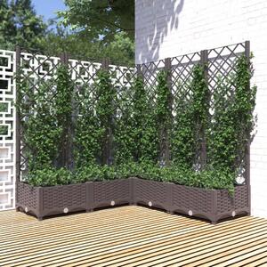 VidaXL Vrtna sadilica s rešetkom smeđa 120 x 120 x 121,5 cm PP