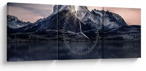 Slika jezera s planinom (sa satom) (90x30 cm)