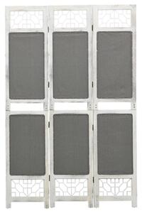 VidaXL Sobna pregrada s 3 panela siva 105 x 165 cm od tkanine