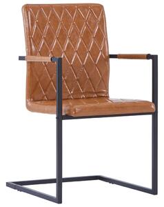 VidaXL Konzolne blagovaonske stolice boja konjaka 4 kom umjetna koža