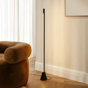 Lucande LED podna lampa Linija, crna, visina 110 cm, senzor, prigušiva, Crno, Dnevni boravak/blagovaonica, Aluminij