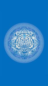 Ručnik za plažu TIGER plava 100×180 cm, 100% mikrovlakna