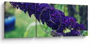 Slika plavog cvijeta (sa satom) (90x30 cm)