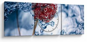Slika - detalj maline u vodi (sa satom) (90x30 cm)
