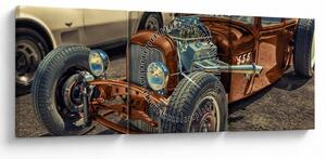 Slika smeđeg automobila (sa satom) (90x30 cm)