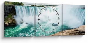 Slika slapova s ​​brodom (sa satom) (90x30 cm)