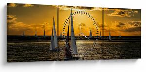 Slika jahte u zalasku sunca (sa satom) (90x30 cm)