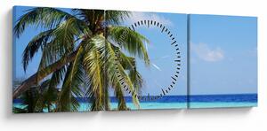 Slika palme na plaži (sa satom) (90x30 cm)