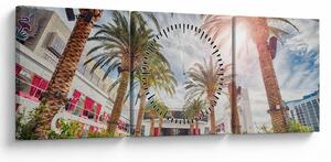 Slika - palme s bazenom (sa satom) (90x30 cm)