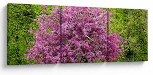 Slika cvjetajućeg stabla na livadi (sa satom) (90x30 cm)