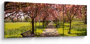 Slika - voćnjak trešanja (sa satom) (90x30 cm)