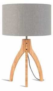 Stolna lampa sa svijetlosivim sjenilom i Good & Mojo Annapurna konstrukcijom od bambusa