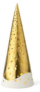Porculanski svijećnjak zlatne boje Kähler Design Nobili, visina 25,5 cm