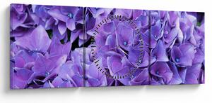 Slika ljubičastog cvijeća (sa satom) (90x30 cm)
