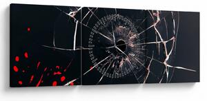Apstraktna slika - slomljeno staklo (sa satom) (90x30 cm)