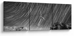 Crno-bijela slika zvjezdanog neba (sa satom) (90x30 cm)