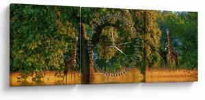 Slika žirafe u divljini (sa satom) (90x30 cm)