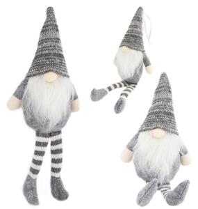 Božićna figura – Djed Božićnjak od pliša, 18 cm, bijela