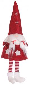 Božićna figura – patuljak od pliša, 32 cm, crvena
