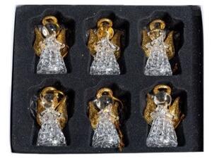Kuglice za bor – set od 6 kom, u poklon kutiji, 15×13×4 cm, zlatne