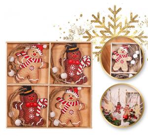 Kuglice za bor – set od 12 kom, drvo, 6,5×5 cm