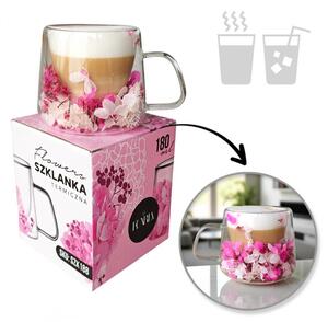 Termo čaša s cvijećem, 8 cm, 180 ml