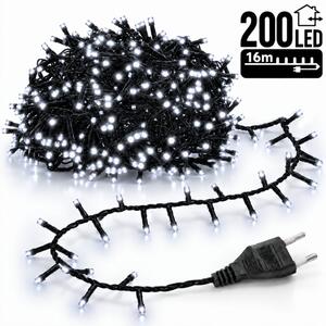 Božićne lampice – 200 LED, za unutra i van, 13×8×6,5 cm, bijele