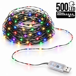 Božićne lampice – 500 LED, za unutra i van, šarene