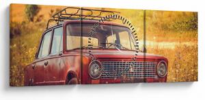 Slika automobila u polju (sa satom) (90x30 cm)
